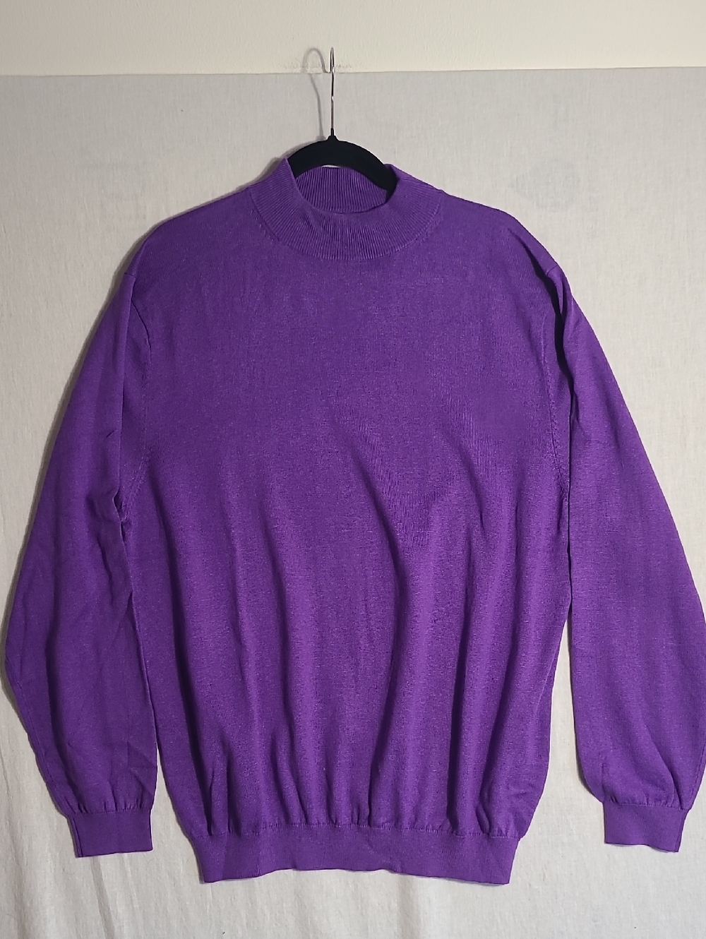Paul Fredrick Vibrant Purple Crewneck Silk Cotton Cashmere Sweater XXL